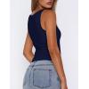 image:imageZeagoo Womens Double Lined Square Neck Tank Top Sleeveless Basic Crop Tops Trendy Going Out TopsNavy Blue