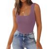 image:imageZeagoo Womens Double Lined Square Neck Tank Top Sleeveless Basic Crop Tops Trendy Going Out TopsPurple