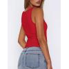 image:imageZeagoo Womens Double Lined Square Neck Tank Top Sleeveless Basic Crop Tops Trendy Going Out TopsRed