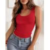 image:imageZeagoo Womens Double Lined Square Neck Tank Top Sleeveless Basic Crop Tops Trendy Going Out TopsRed