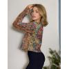 image:imageZeagoo Womens Lightweight Summer Cardigan Cropped Long Sleeve Shrug Thin Open Front Sheer Bolero for DressesPrinted Mz721