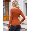 image:imageZeagoo Womens Long Sleeve Stretch Crewneck Ribbed TShirt Slim Fit Casual Basic Tops SXXLCaramel