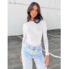 image:imageZeagoo Womens Long Sleeve Stretch Crewneck Ribbed TShirt Slim Fit Casual Basic Tops SXXLLong Sleevewhite