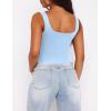 image:imageZeagoo Womens Sexy Square Neck Crop Top Light Blue Large