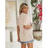 image:imageZeagoo Womens Short Sleeve 2026 Summer Crochet Cropped Cardigan V Neck Button up Bolero Shrug SweaterApricot