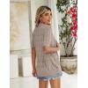 image:imageZeagoo Womens Short Sleeve 2026 Summer Crochet Cropped Cardigan V Neck Button up Bolero Shrug SweaterBeige