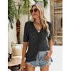 image:imageZeagoo Womens Short Sleeve 2026 Summer Crochet Cropped Cardigan V Neck Button up Bolero Shrug SweaterBlack