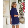 image:imageZeagoo Womens Short Sleeve 2026 Summer Crochet Cropped Cardigan V Neck Button up Bolero Shrug SweaterBlue