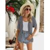 image:imageZeagoo Womens Short Sleeve 2026 Summer Crochet Cropped Cardigan V Neck Button up Bolero Shrug SweaterDark Grey