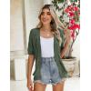 image:imageZeagoo Womens Short Sleeve 2026 Summer Crochet Cropped Cardigan V Neck Button up Bolero Shrug SweaterGreen