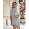 image:imageZeagoo Womens Short Sleeve 2026 Summer Crochet Cropped Cardigan V Neck Button up Bolero Shrug SweaterGrey