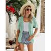 image:imageZeagoo Womens Short Sleeve 2026 Summer Crochet Cropped Cardigan V Neck Button up Bolero Shrug SweaterMint Green
