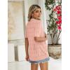 image:imageZeagoo Womens Short Sleeve 2026 Summer Crochet Cropped Cardigan V Neck Button up Bolero Shrug SweaterPink