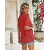 image:imageZeagoo Womens Short Sleeve 2026 Summer Crochet Cropped Cardigan V Neck Button up Bolero Shrug SweaterRed
