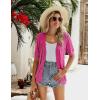 image:imageZeagoo Womens Short Sleeve 2026 Summer Crochet Cropped Cardigan V Neck Button up Bolero Shrug SweaterRose
