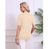 image:imageZeagoo Womens Short Sleeve Polo Sweater V Neck Knitted Spring Casual Work Tops Loose Pullover ShirtBeige