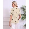 image:imageZeagoo Womens Short Sleeve Polo Sweater V Neck Knitted Spring Casual Work Tops Loose Pullover ShirtFloral Apricot