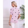 image:imageZeagoo Womens Short Sleeve Polo Sweater V Neck Knitted Spring Casual Work Tops Loose Pullover ShirtFloral Pink