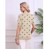 image:imageZeagoo Womens Short Sleeve Polo Sweater V Neck Knitted Spring Casual Work Tops Loose Pullover ShirtPolka Dot Apricot