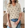 image:imageZeagoo Womens Short Sleeve Polo Sweater V Neck Knitted Spring Casual Work Tops Loose Pullover ShirtPolka Dot Apricot