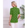image:imageZeagoo Womens Short Sleeve Polo Sweater V Neck Knitted Spring Casual Work Tops Loose Pullover ShirtPolka Dot Green