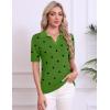 image:imageZeagoo Womens Short Sleeve Polo Sweater V Neck Knitted Spring Casual Work Tops Loose Pullover ShirtPolka Dot Green