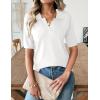 image:imageZeagoo Womens Short Sleeve Polo Sweater V Neck Knitted Spring Casual Work Tops Loose Pullover ShirtWhite