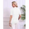 image:imageZeagoo Womens Short Sleeve Polo Sweater V Neck Knitted Spring Casual Work Tops Loose Pullover ShirtWhite