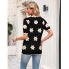 image:imageZeagoo Womens Short Sleeve Sweater 2026 Spring Summer V Neck Lightweight Tops Dressy Blouses Business Casual OutfitsAflower Black