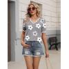 image:imageZeagoo Womens Short Sleeve Sweater 2026 Spring Summer V Neck Lightweight Tops Dressy Blouses Business Casual OutfitsAflower Grey