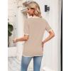 image:imageZeagoo Womens Short Sleeve Sweater 2026 Spring Summer V Neck Lightweight Tops Dressy Blouses Business Casual OutfitsApricot