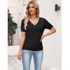 image:imageZeagoo Womens Short Sleeve Sweater 2026 Spring Summer V Neck Lightweight Tops Dressy Blouses Business Casual OutfitsBlack