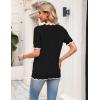 image:imageZeagoo Womens Short Sleeve Sweater 2026 Spring Summer V Neck Lightweight Tops Dressy Blouses Business Casual OutfitsBlack