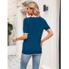 image:imageZeagoo Womens Short Sleeve Sweater 2026 Spring Summer V Neck Lightweight Tops Dressy Blouses Business Casual OutfitsDark Blue