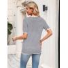 image:imageZeagoo Womens Short Sleeve Sweater 2026 Spring Summer V Neck Lightweight Tops Dressy Blouses Business Casual OutfitsGrey