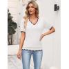image:imageZeagoo Womens Short Sleeve Sweater 2026 Spring Summer V Neck Lightweight Tops Dressy Blouses Business Casual OutfitsWhite