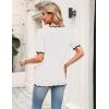 image:imageZeagoo Womens Short Sleeve Sweater 2026 Spring Summer V Neck Lightweight Tops Dressy Blouses Business Casual OutfitsWhite