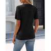 image:imageZeagoo Womens Short Sleeve Sweater Tops 2026 Spring Summer Crew Neck Hollow Out Blouses Dressy Business Casual OutfitsBlack
