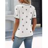 image:imageZeagoo Womens Short Sleeve Sweater Tops 2026 Spring Summer Crew Neck Hollow Out Blouses Dressy Business Casual OutfitsBlack Flower