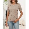 image:imageZeagoo Womens Short Sleeve Sweater Tops 2026 Spring Summer Crew Neck Hollow Out Blouses Dressy Business Casual OutfitsBlack Polka Dots