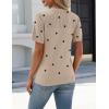 image:imageZeagoo Womens Short Sleeve Sweater Tops 2026 Spring Summer Crew Neck Hollow Out Blouses Dressy Business Casual OutfitsBlack Polka Dots