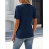 image:imageZeagoo Womens Short Sleeve Sweater Tops 2026 Spring Summer Crew Neck Hollow Out Blouses Dressy Business Casual OutfitsNavy