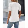 image:imageZeagoo Womens Short Sleeve Sweater Tops 2026 Spring Summer Crew Neck Hollow Out Blouses Dressy Business Casual OutfitsWhite