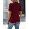 image:imageZeagoo Womens Short Sleeve Sweater Tops 2026 Spring Summer Crew Neck Hollow Out Blouses Dressy Business Casual OutfitsWine Red
