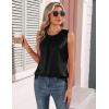 image:imageZeagoo Womens Silk Satin Tank Tops Crew Neck Pleated Camisole Sleeveless Business Work Blouse Dressy Casual Summer ShirtBlack