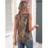 image:imageZeagoo Womens Silk Satin Tank Tops Crew Neck Pleated Camisole Sleeveless Business Work Blouse Dressy Casual Summer ShirtBoho Print