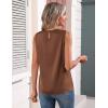 image:imageZeagoo Womens Silk Satin Tank Tops Crew Neck Pleated Camisole Sleeveless Business Work Blouse Dressy Casual Summer ShirtBrown