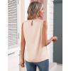 image:imageZeagoo Womens Silk Satin Tank Tops Crew Neck Pleated Camisole Sleeveless Business Work Blouse Dressy Casual Summer ShirtKhaki