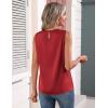 image:imageZeagoo Womens Silk Satin Tank Tops Crew Neck Pleated Camisole Sleeveless Business Work Blouse Dressy Casual Summer ShirtWine Red