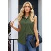 image:imageZeagoo Womens Sleeveless Button Down Shirts Blouses Casual Loose V Neck Tank Tops for Work SXXLArmy Green